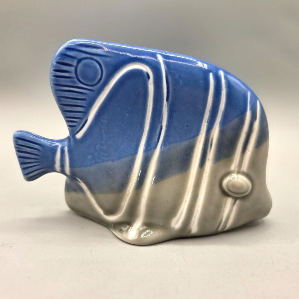 Harris Potteries Ceramic Angel Fish Figurine Glossy Handcrafted Coastal Decor
